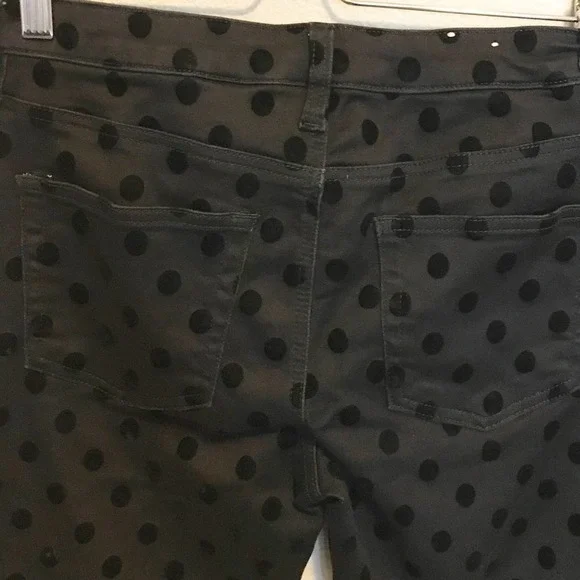 Joe Fresh Jeans Black on Black Velvet Polka Dot Low Rise Stretch Zipper Everyday - Picture 6 of 11